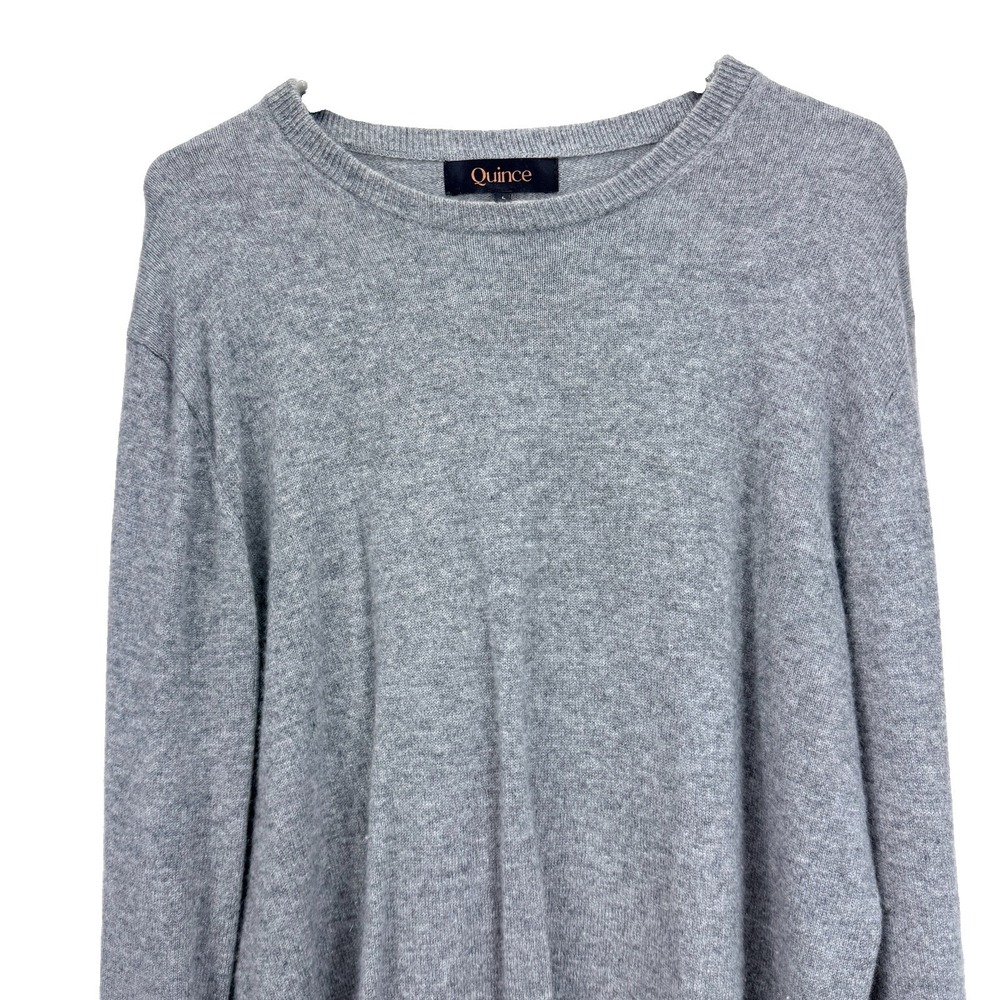 Quince Gray Mongolian Cashmere Crewneck Pullover Sweater Minimalist LARGE - Picture 7 of 13